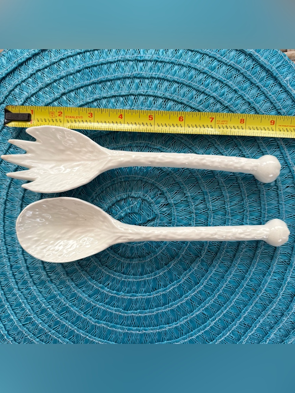 Ceramic Salad Serving Fork and Spoon - Picture 4 of 9